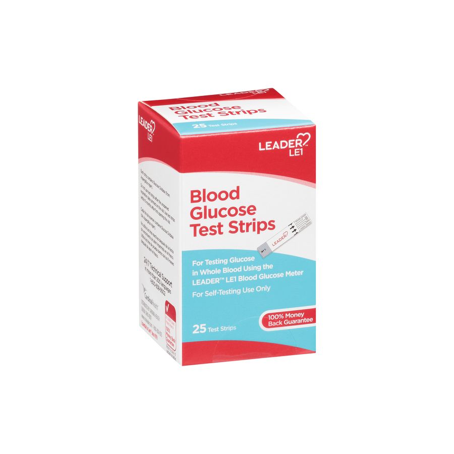 Bandes de test de glucose sanguin Leader - 25 unités