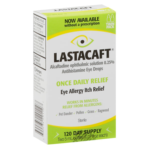 Lastacaft Alivio Diario Antihistamínico Gotas para los Ojos - Paquete de 2