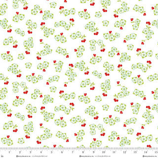 Jubilee Multi Small Cherry Blossom Cotton Fabric - 44" / 45" per yard