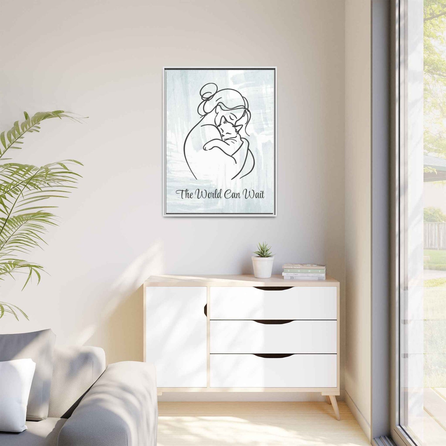 L'impression sur toile Chat Le Monde Peut Attendre