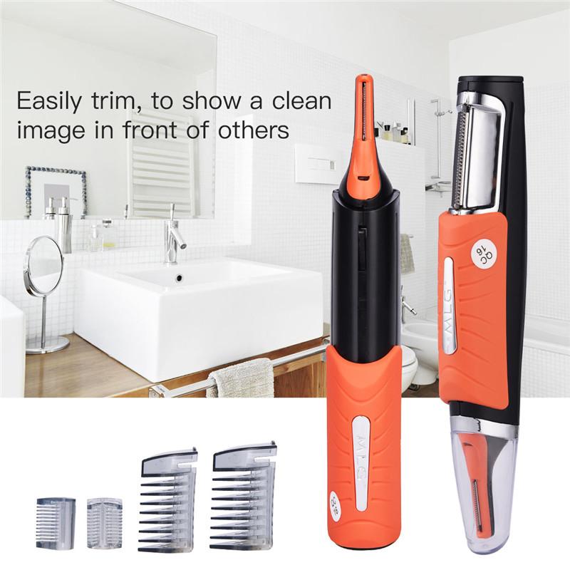 Micro Trimer Hair Cutter Clipper For Men Ear Sideburns Eyebrow with 4 Combs Cleaner Machine Styling Kit - Korvel