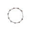 Bracelet en argent sterling .925 avec garnet rouge en taille coussin à carreaux et diamants - Taille