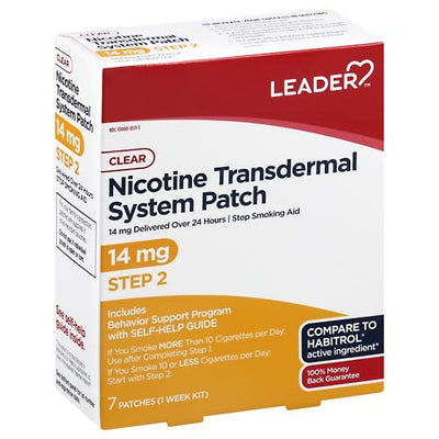 Leader Nicotine Transdermal System Patch 14Mg/24Hr - 7 Count