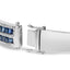 Bracelet jonc multi-rang en or blanc 18K, diamants et saphirs bleus