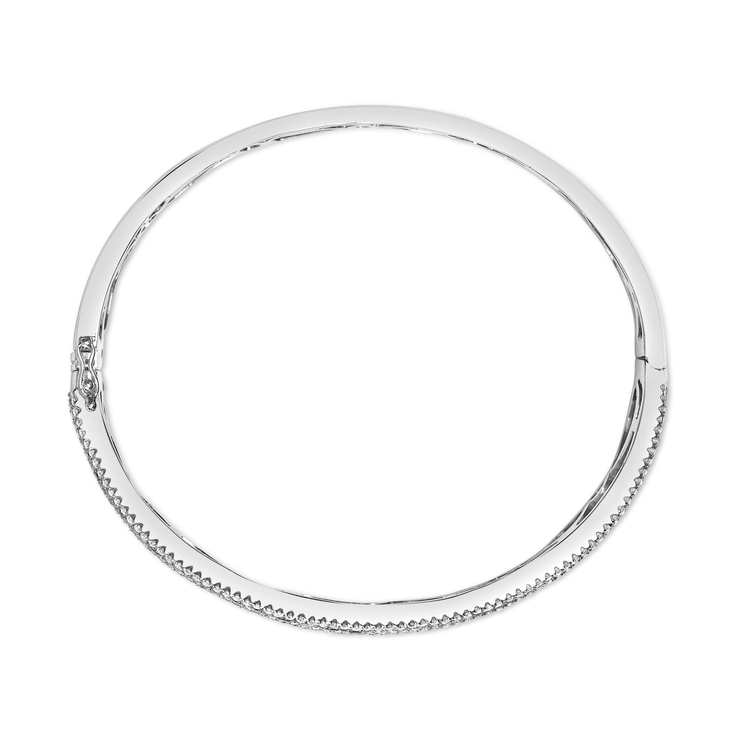 Bracelet jonc multi-rang en or blanc 18K, diamants et saphirs bleus