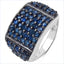 Bague en argent sterling avec saphir bleu véritable de 2,86 carats