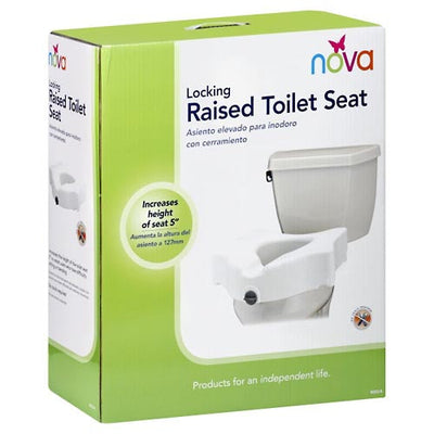 Nova 5" Raised Toilet Seat with Front Lock - White