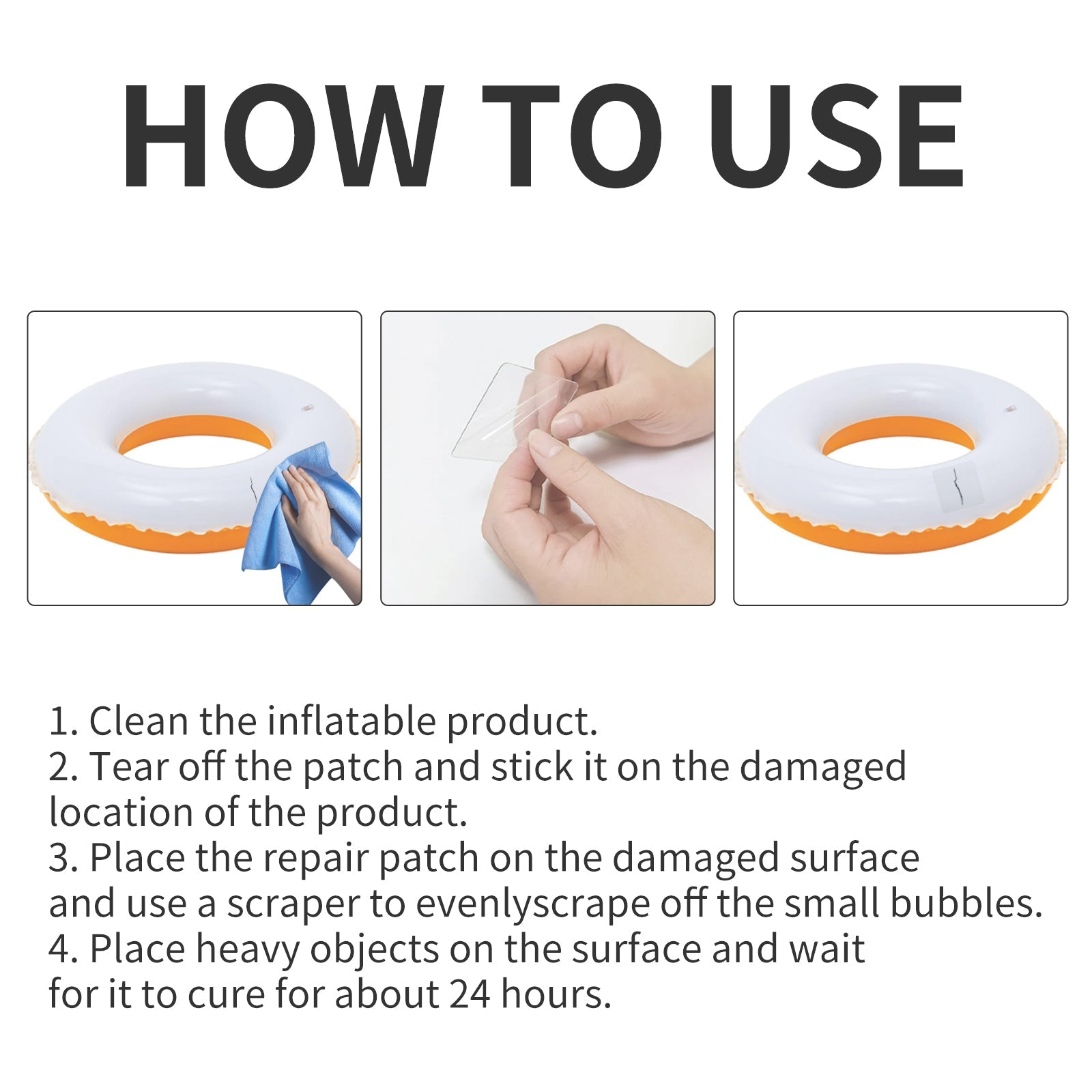 JUE FISH Rubber Swimming Ring Repair Patch, Swim Ring Patch Self-Adhesive Seal - Korvel