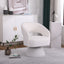Silla de acento giratoria - Diseño de barril redondo en tela blanca
