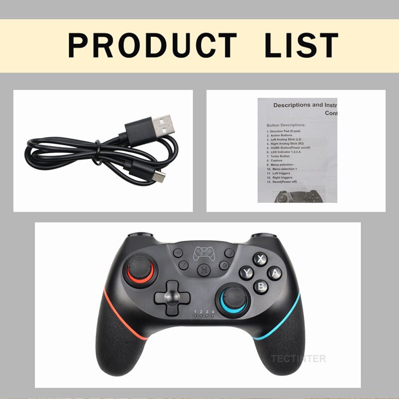 Wireless Bluetooth Gamepad for Nintendo Switch Pro