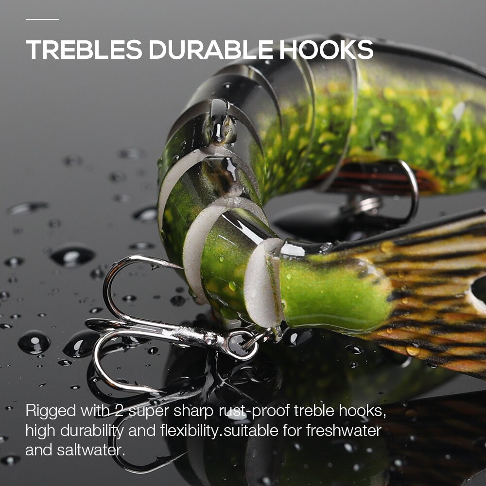 TREHOOK 10cm/12.5cm Leurres à Brochet Multi-Articulés