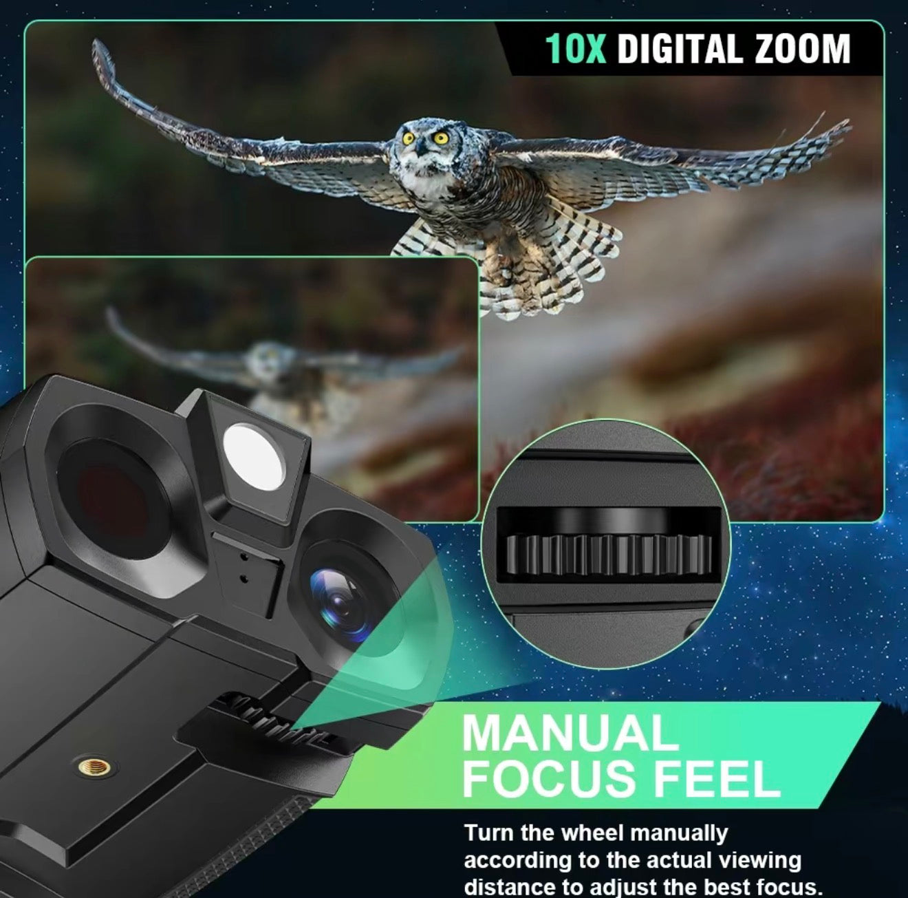 NightScope 4K Binoculars for Day and Night Exploration