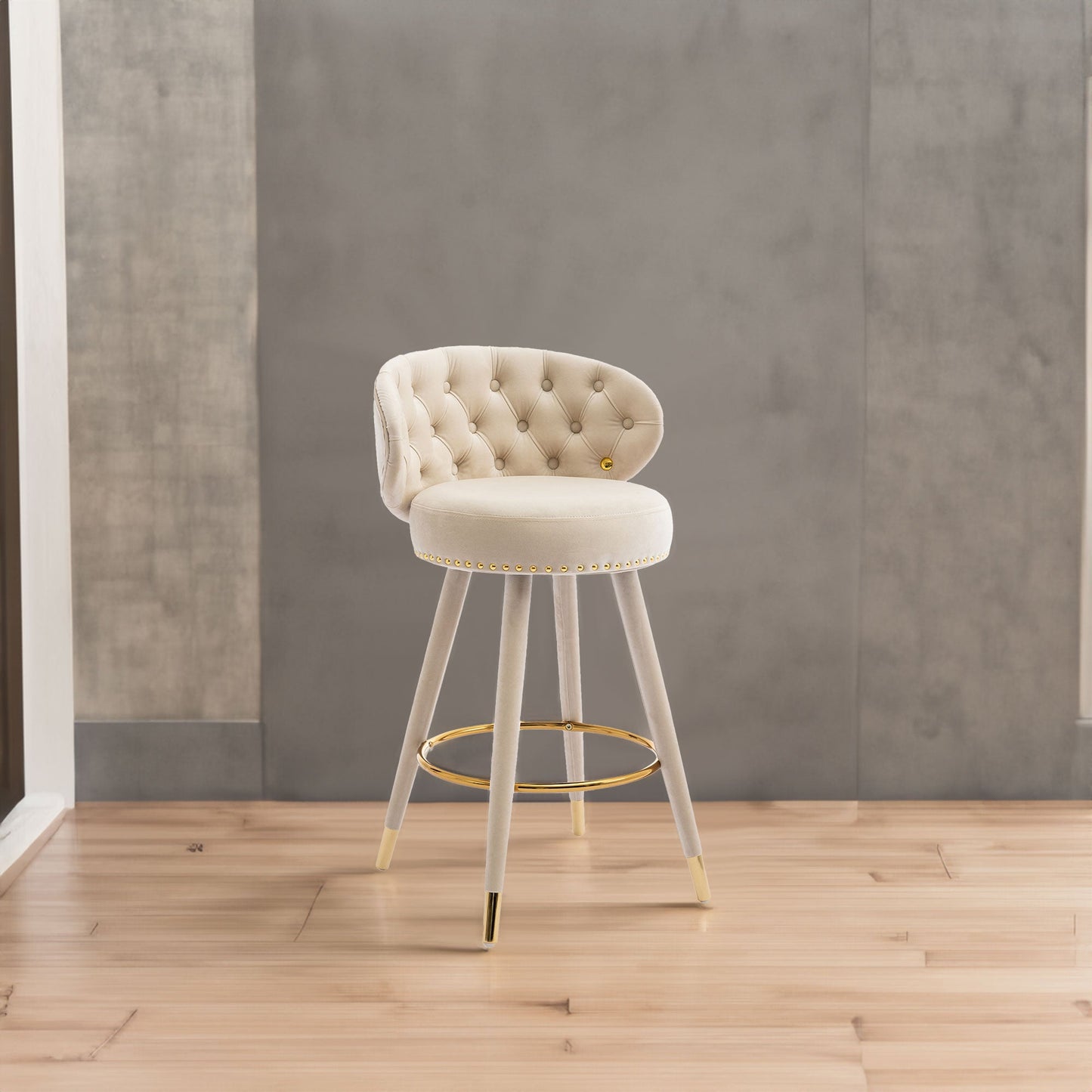 Conjunto de 2 taburetes de bar a altura de mostrador COOLMORE - Beige