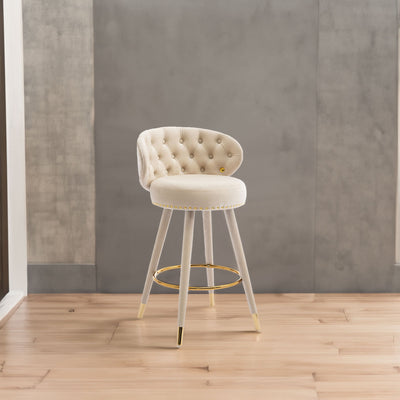Conjunto de 2 taburetes de bar a altura de mostrador COOLMORE - Beige
