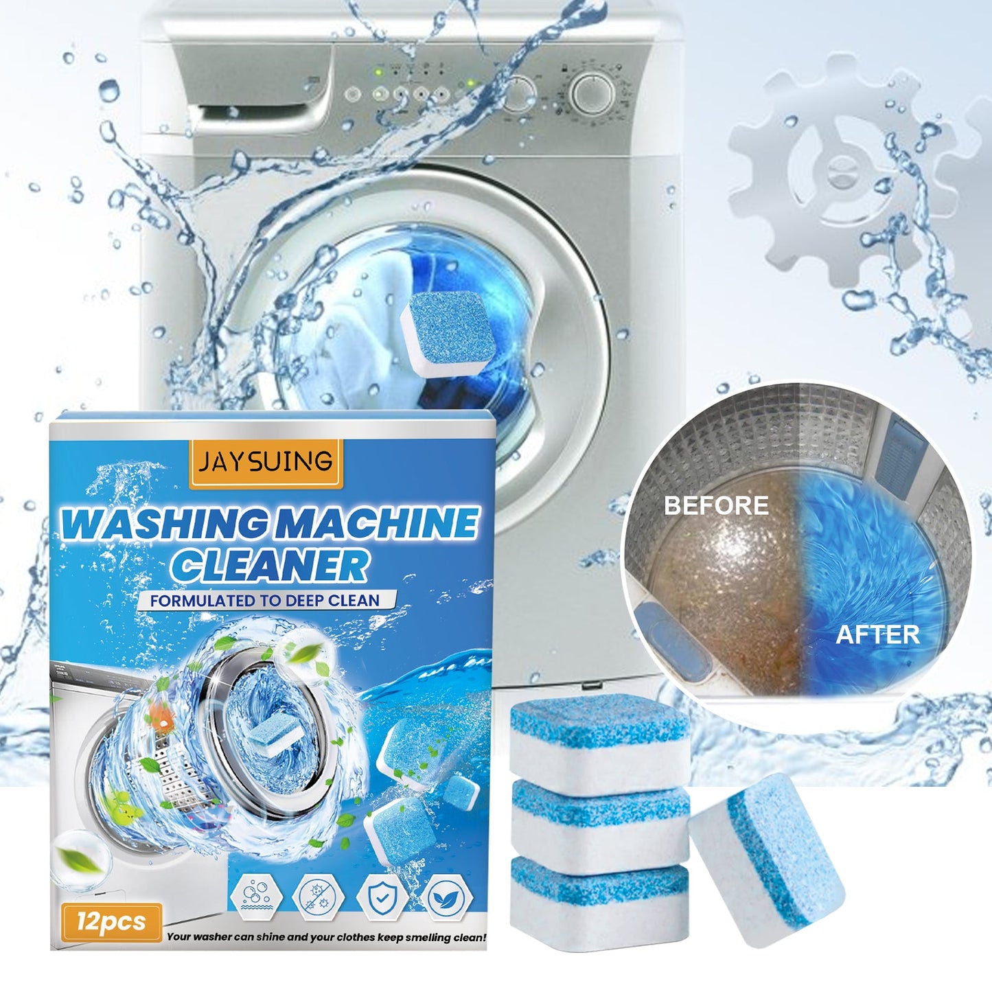 Washing Machine Cleaning Tablets, Rotary Wave Wheels For Household Washing Machine Slots Clean Odors And Dirt - Korvel