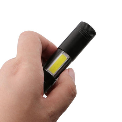 Mini Portable Aluminum LED Flashlight XPE COB Work Light Lanterna Powerful Pen Torch Lamp 4 Modes Use 14500 or AA - Korvel