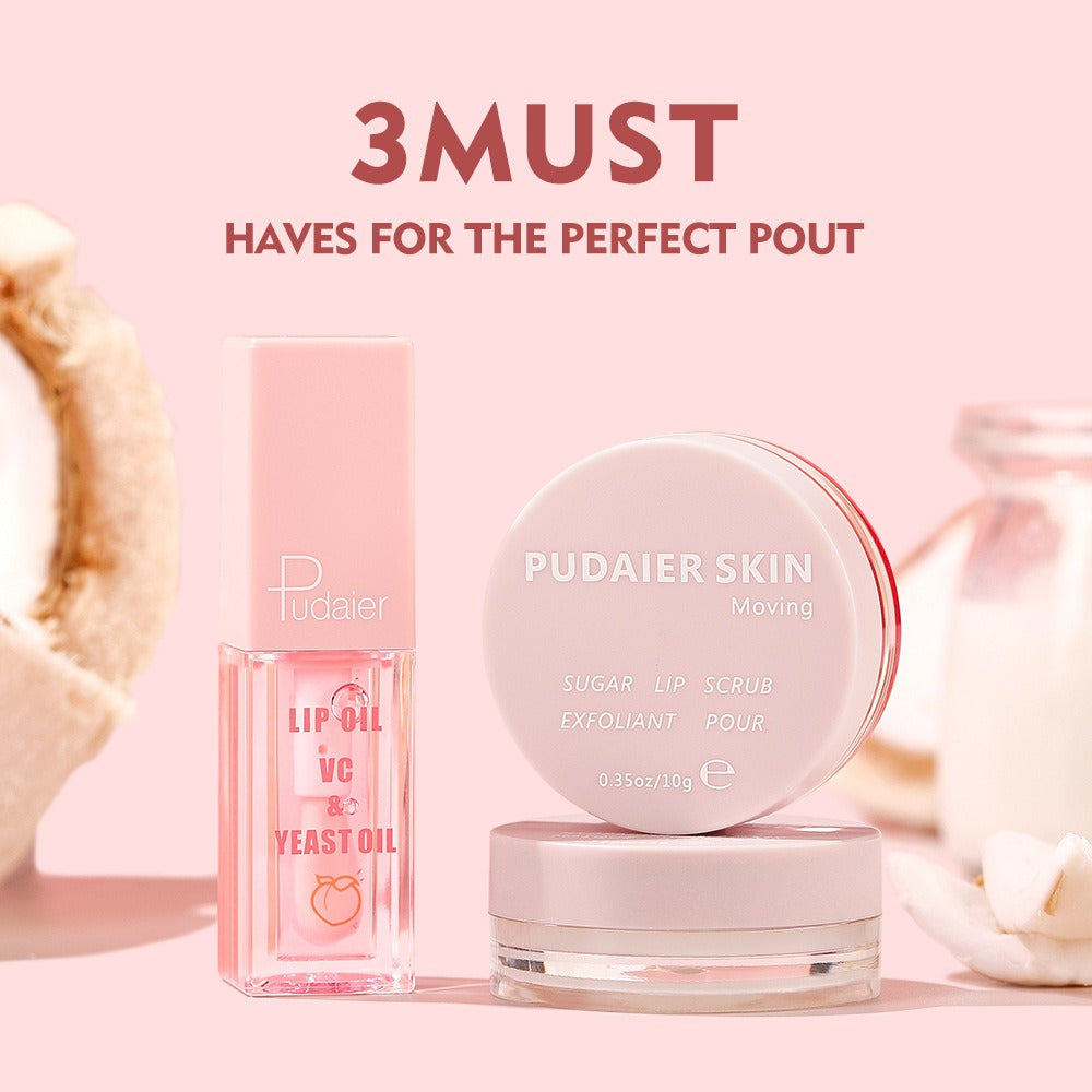Pudaier Lip Care Set Exfoliating Lip Scrub Moisturizing Lip Mask Lip Oil Lipstick - Korvel