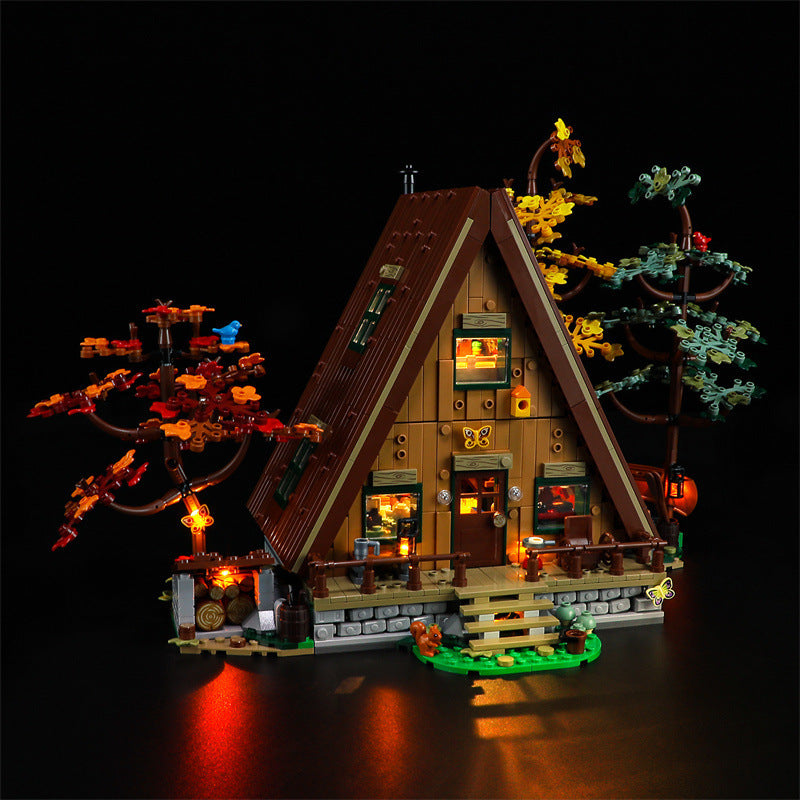 Éclairage LED pour ensemble de construction de maison en bois en forme de A