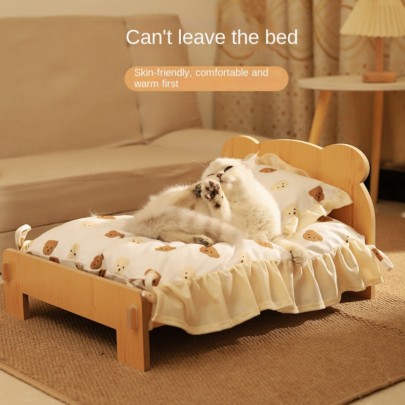 Cama de Madera Premium para Gatos - Nido Acogedor para Tu Amigo Felino