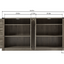 65-Inch Slate Gray Faux Rattan Sideboard with Barn Doors