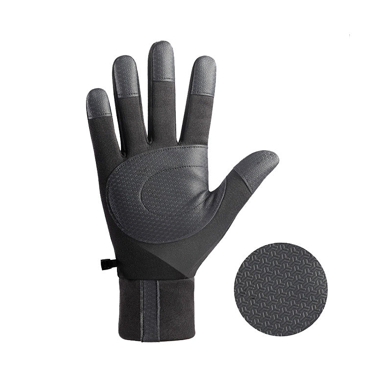 Outdoor Sports Warm Gloves Winter Windproof With Fleece Thickened Fitness Non-Slip Driving Touch Screen Cycling Gloves - Korvel