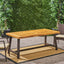 Carlie Outdoor Dining Table with Rustic Metal Legs