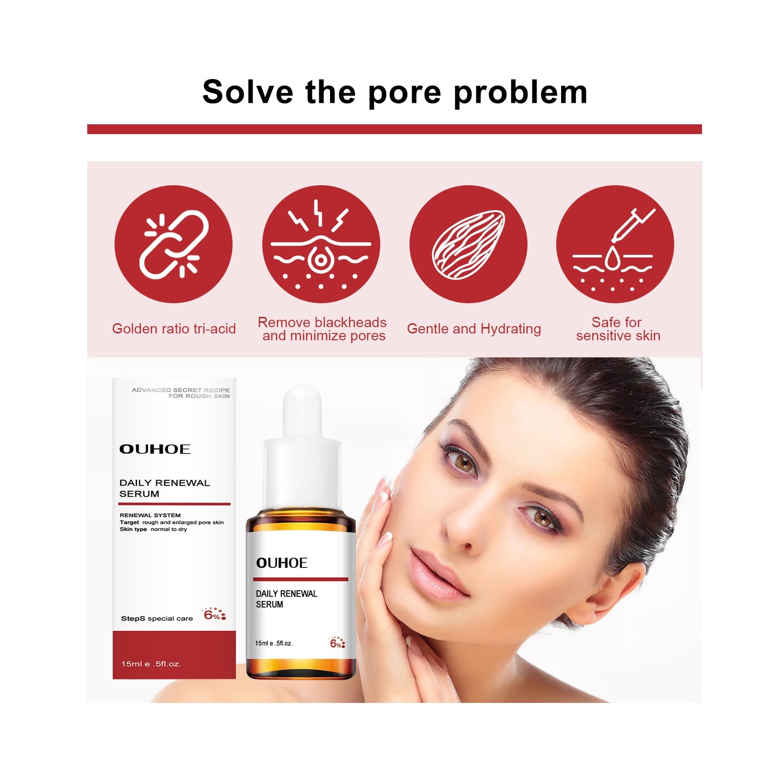 Mandelic Acid Daily Update Essence, Acne-Removing And Acne-Closing Repair Brightening Fruit Acid Essence - Korvel