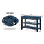 Mesa Consola Sofá de Estilo Mid-Century con Cajones de Almacenamiento - Azul Marino