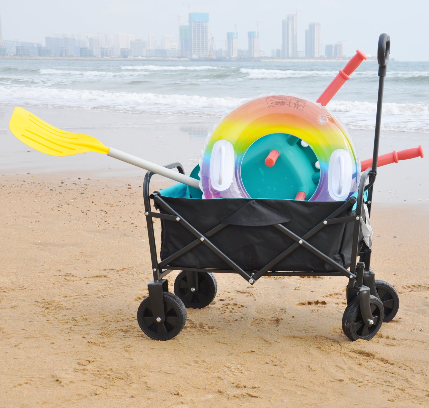 Folding Wagon Garden Shopping Beach Cart - Korvel