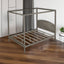 Elegant Queen Size Canopy Platform Bed with Headboard - Brown Wash