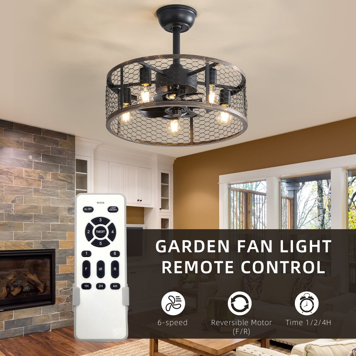 19.7-Inch Classic Ceiling Fan with Light