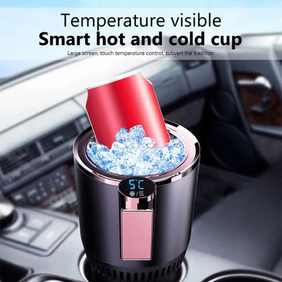 2 In1 Car Heating Cooling Cup 12V Smart Car Cup Holder Digital Temperature Display Drink Cup Warmer Cooler Mini Car Refrigerator - Korvel