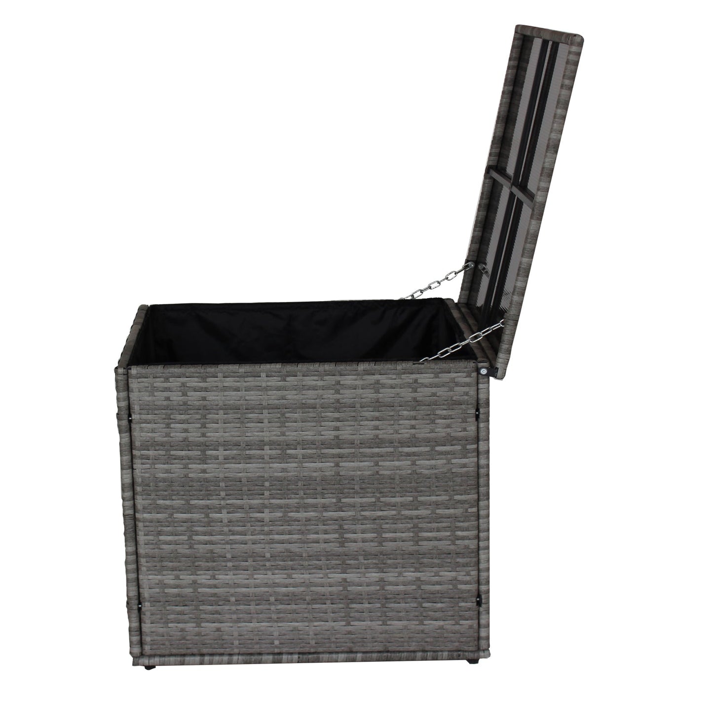 Ensemble de canapé d'extérieur en rotin gris en 4 pièces avec boîte de rangement
