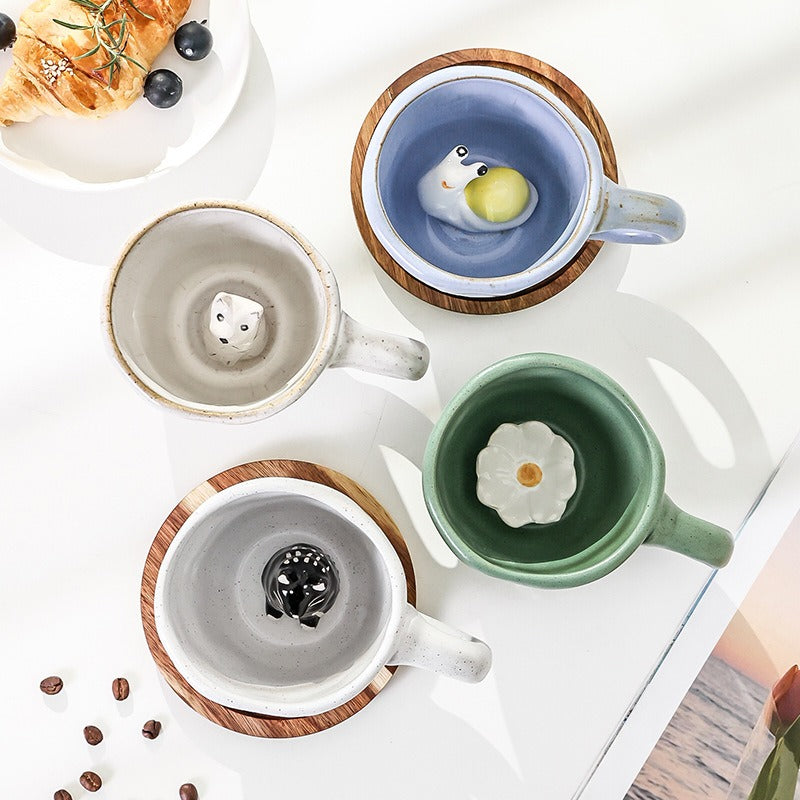Mug en céramique animale 3D créatif pour les amateurs de café