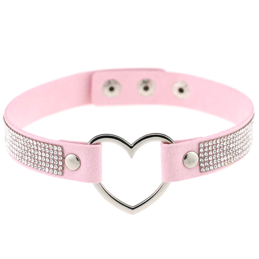 Collar de Rhinestone en Forma de Corazón Harajuku
