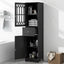 Tall Bathroom Cabinet, Freestanding Storage Cabinet with Drawer and Doors, MDF Board, Acrylic Door, Adjustable Shelf, Black - Korvel
