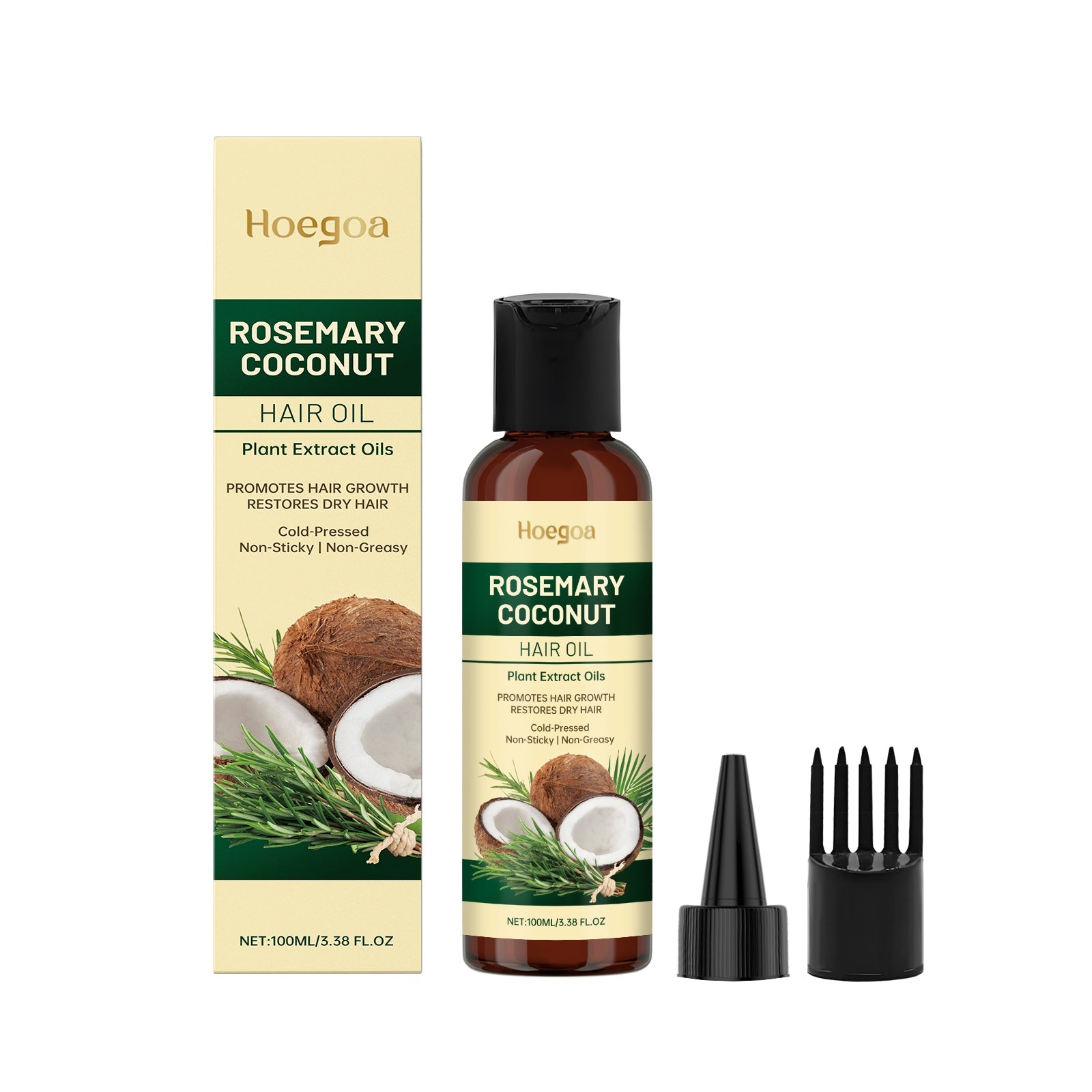 Rosemary Coconut Hair Oil Nourishes, Moisturizes, Leaves Fragrance, Pamper Hair, And Softens Hair Essence - Korvel