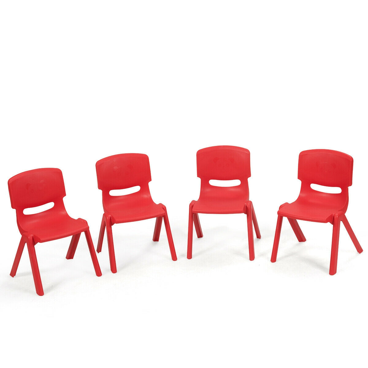 Paquete de 4 Sillas Apilables para Niños - Rojo