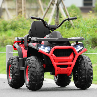 12V Kids Electric 4-Wheeler ATV Quad with MP3 & LED Lights - Red