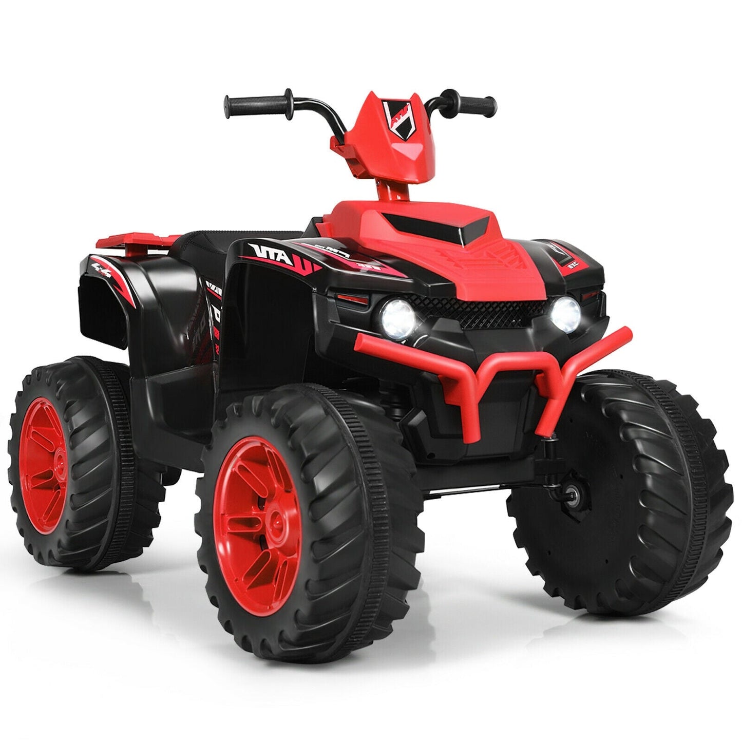 12V Kids Ride-On ATV with LED Lights - Red