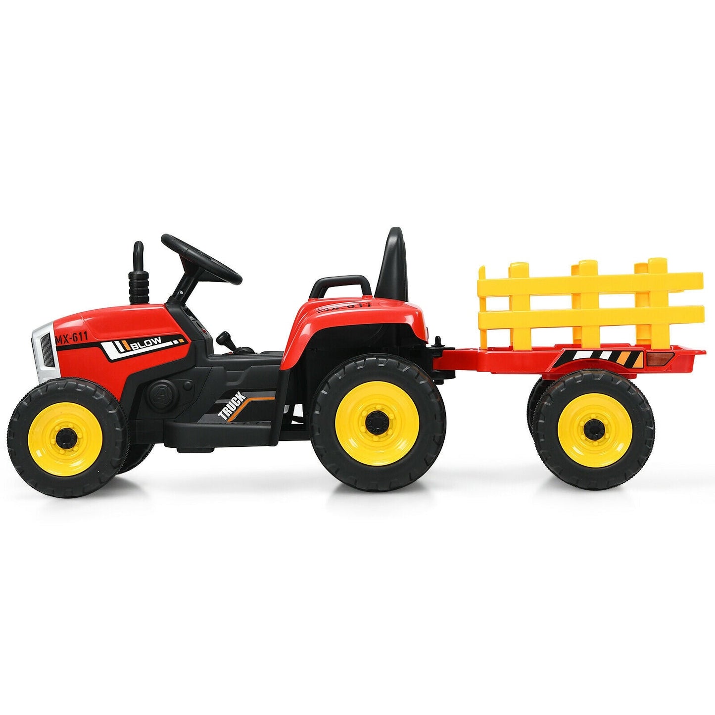Tracteur Électrique 12V à Conduite pour Enfants 3+ - Rouge