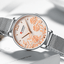 Montre élégante pour femmes étanche avec design de fleurs en découpage