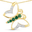 0.51 Carat Emerald and White Zircon Necklace in Sterling Silver