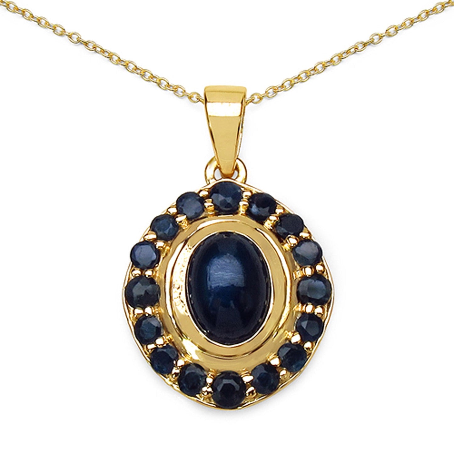 Pendentif en saphir bleu de 3,02 carats en argent sterling