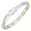 6.74 Carat Genuine Peridot & Diamond Sterling Silver Bracelet