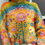 Elegant Christmas Abstract Print Cardigan for Women