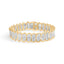 10k Yellow Gold 5.00 Cttw Diamond Oval Banded Link Bracelet - 7"