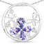 Pendentif en Tanzanite et Topaze Blanche de 1,33 Carat en Argent Sterling