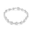 14K White Gold Diamond Flower Blossom Link Bracelet - Size 7"
