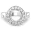 0.48 Carat White Diamond 14K White Gold Semi Mount Engagement Ring